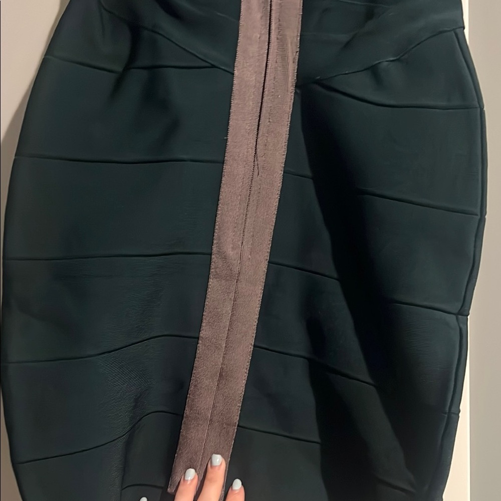 Elegant Green and Gray Women's Dress - Picture 4 of 6
